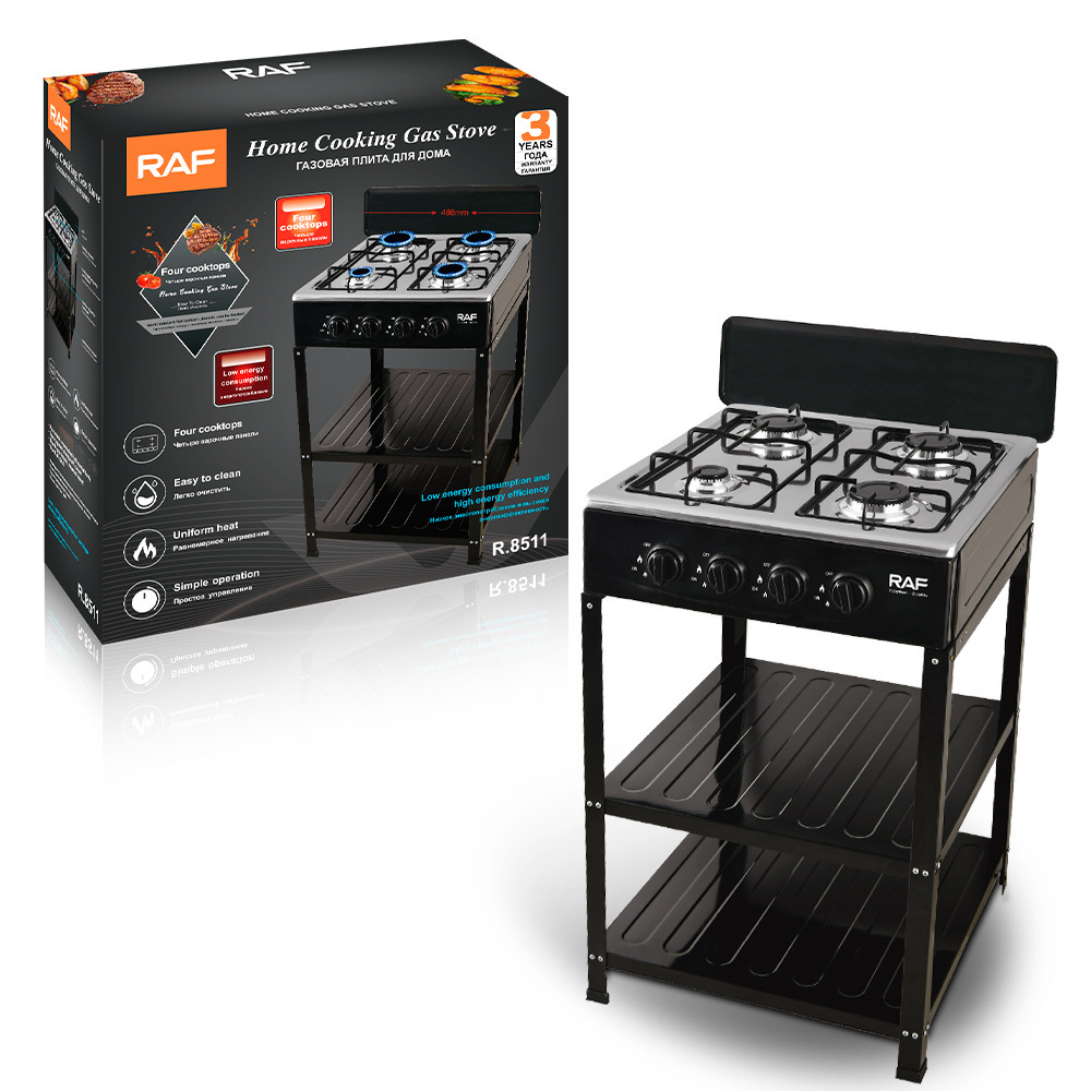 Export European Style Vertical European Separate Stove 4-Burner Natural Gas Stove Gas Cooker with Rack
