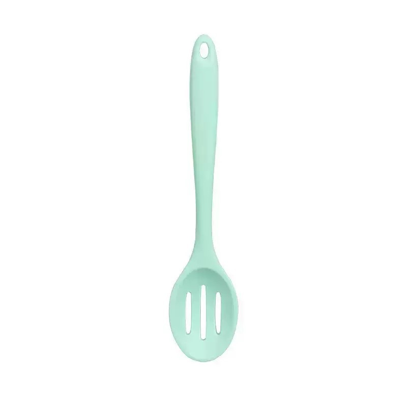 Food-grade integrated silicone dining spoon, high-temperature resistant soup spoon, slotted spoon, home non-stick pan silicone spoon