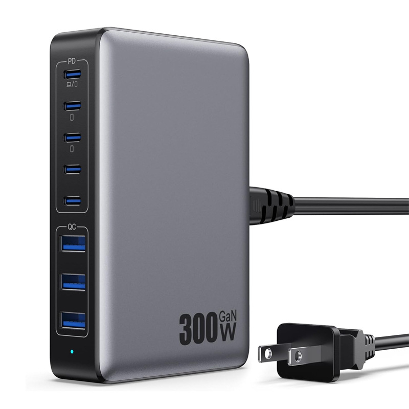 Strictly Selected GaN 300W Mobile Phone Multi-Port Charger TYPE-C Multi-Port High Power Desktop Charging Station
