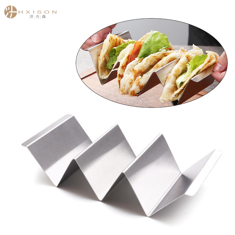 Mexican W-shaped stainless steel thin pancake rack, taco holder, chicken spring roll holder, taco holder