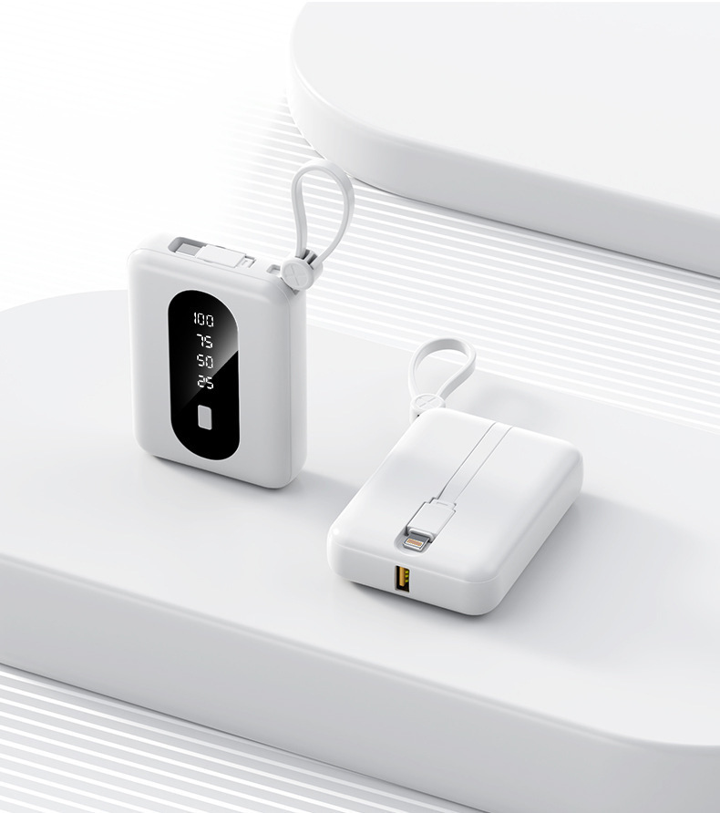 3C certified mini power bank 10000mAh cable 5V2A portable mobile power supply