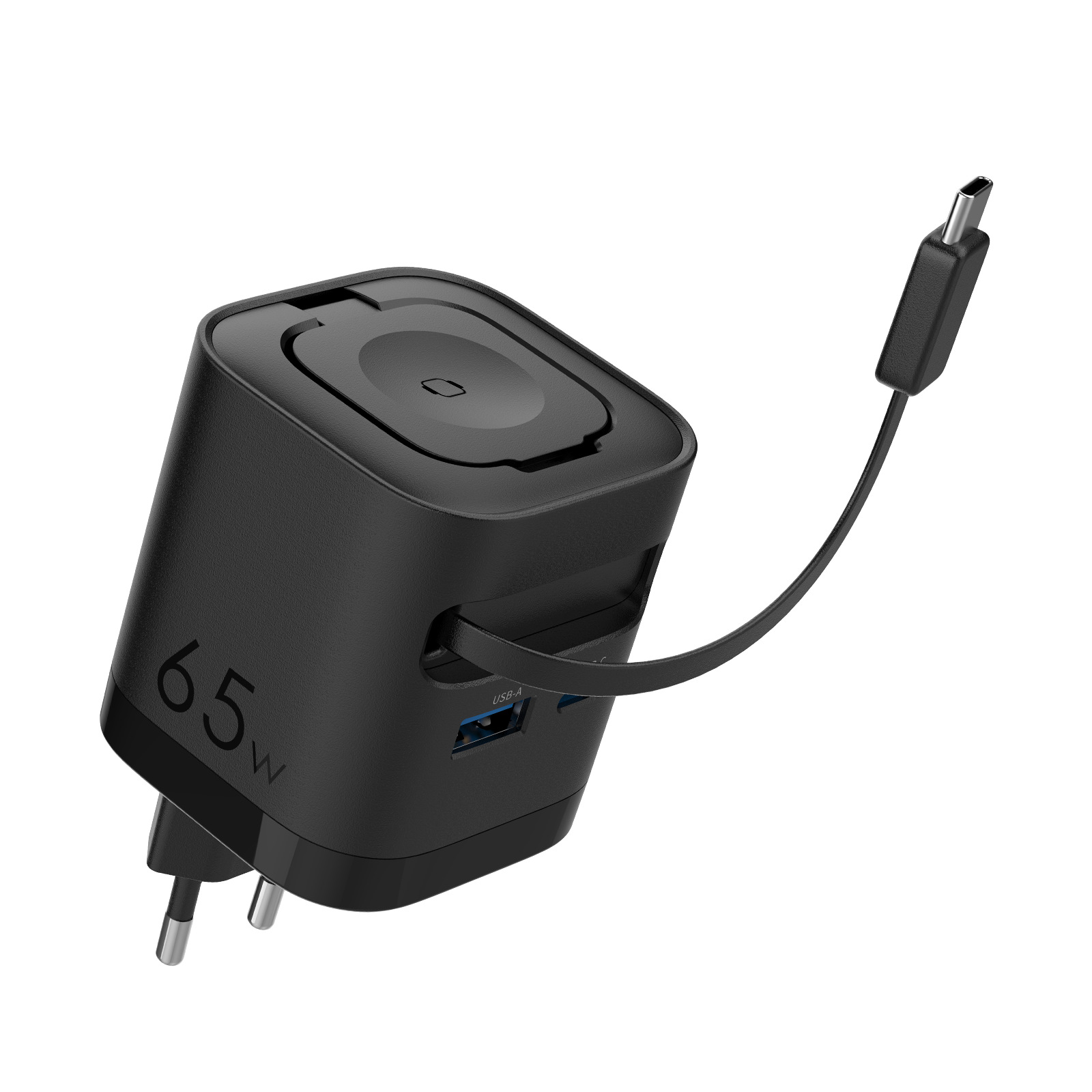 PD65W GaN Charger Retractable Cable Charger for Apple Huawei Samsung Phone Watch Charging Head