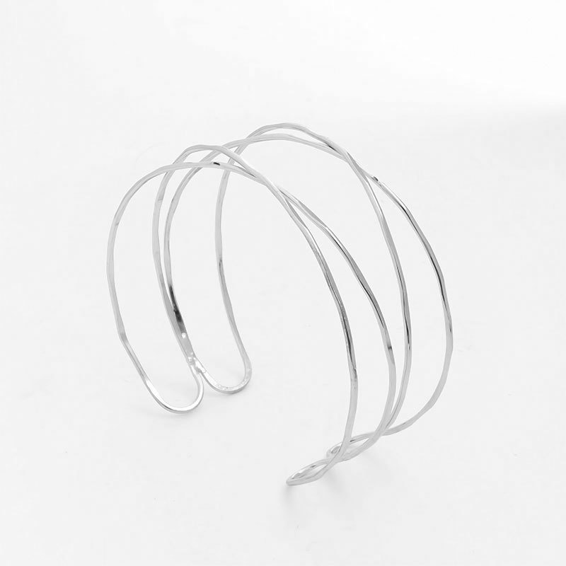 Hollow multi-layer cross exaggerated arm ring open adjustable bracelet