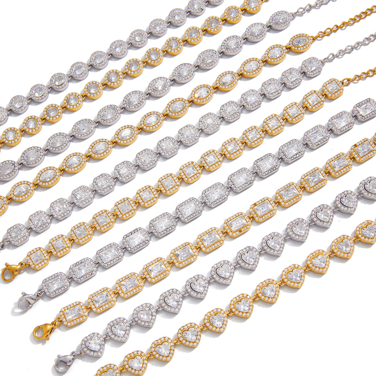 Jieding titanium steel accessories stainless steel stacking bracelet tennis chain niche bracelet