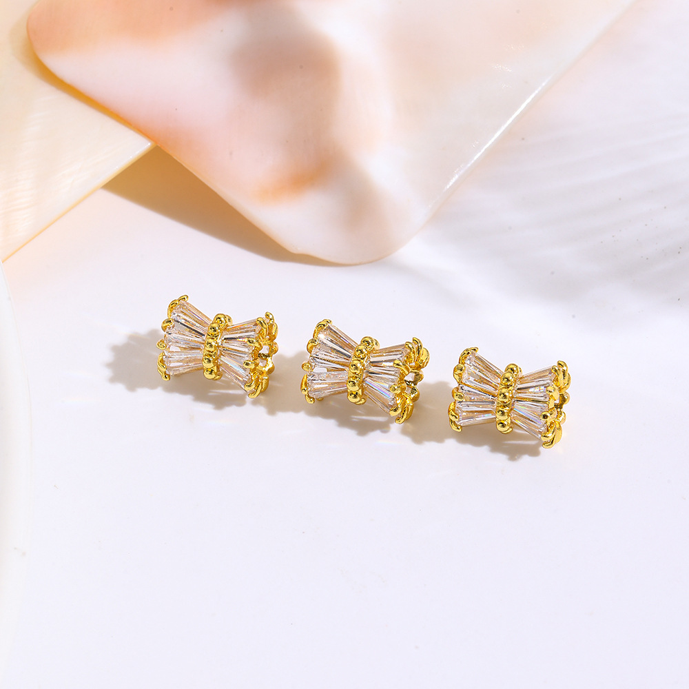 Copper plated 18K gold spacer beads, handmade loose beads DIY bracelet necklace crystal pearl spacer beads jewelry accessories