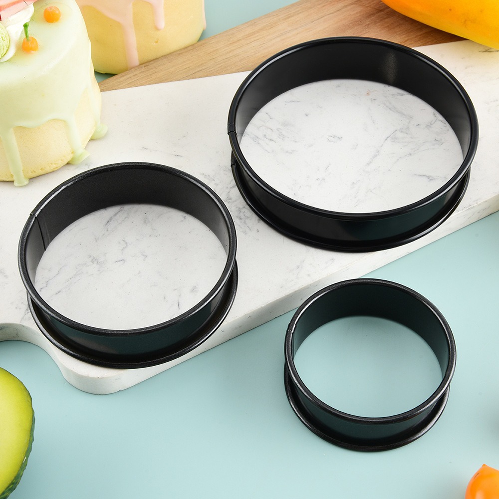 Stainless Steel Cake Ring Tart Ring Mold Double Rolled Edge Round Smooth Baking Tool