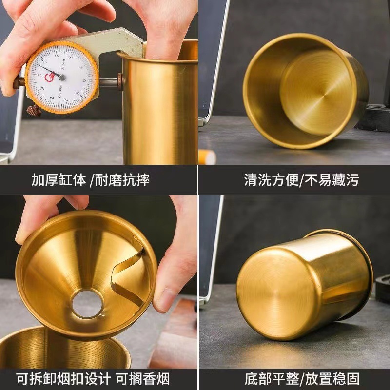 Stainless steel ashtray thickened anti-fly ash easy to clean ashtray for home bar KTV restaurant