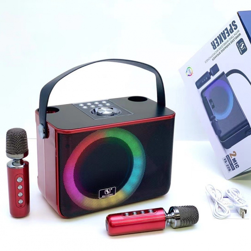 YS226 New Wireless Bluetooth Speaker Subwoofer Dual Microphone KTV Sound System Home Outdoor All-in-One
