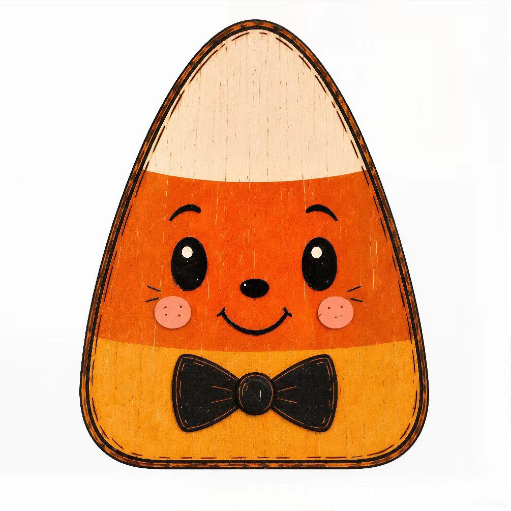 Halloween Wooden Ornament Ghost Pumpkin Black Cat Owl Layered Tray Decoration Wooden Craft Ornament