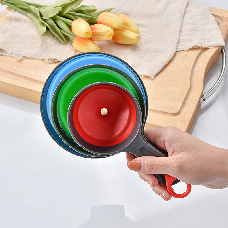 Wide Mouth Narrow Mouth Folding Plastic Funnel Three-Piece Set Jam Funnel Oil Funnel Three-Piece Kitchen Tool