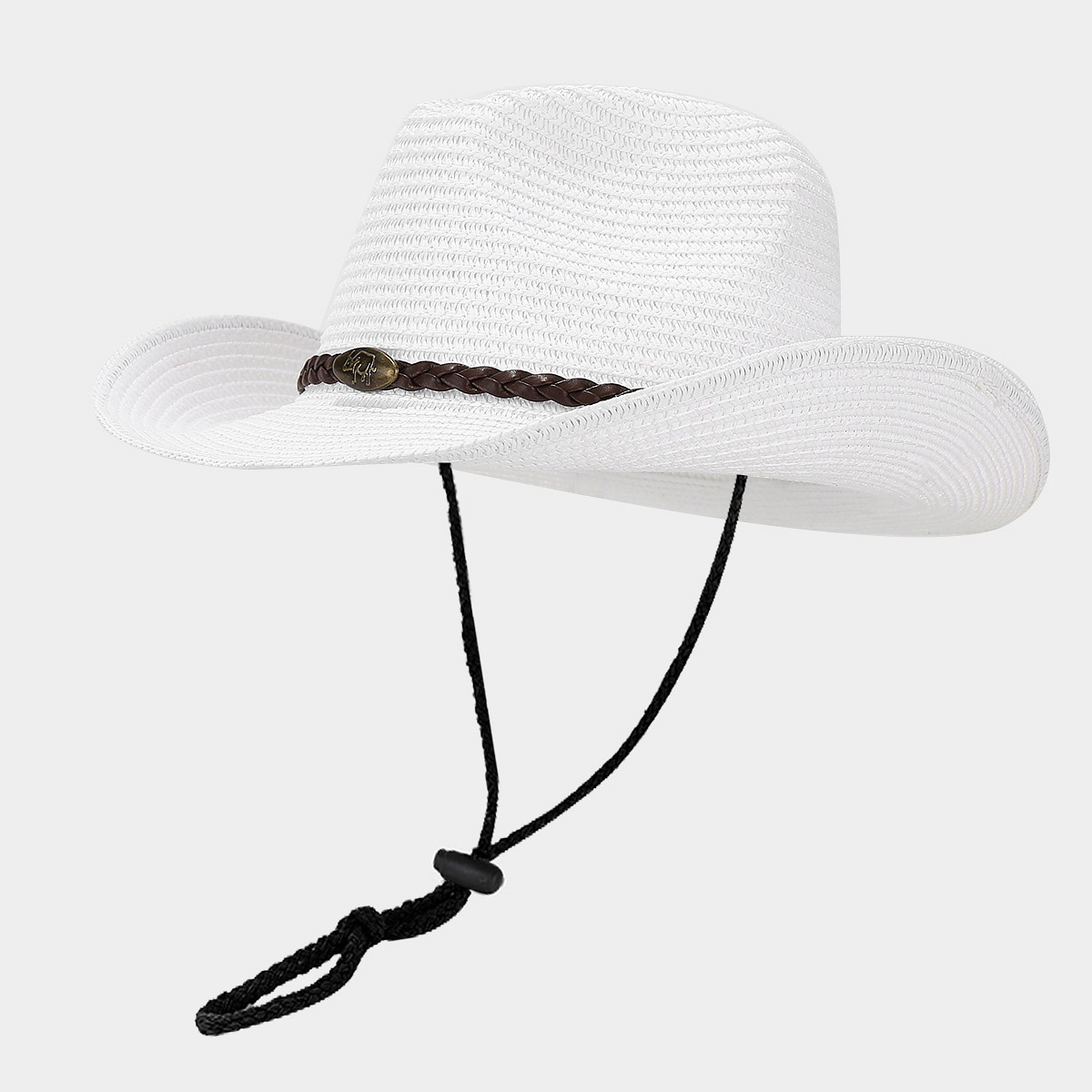 Spring/Summer New Outdoor Hat with Moldable Brim, Wide Brim Sun Hat for Men and Women, Western Cowboy Style Straw Hat Bucket Hat