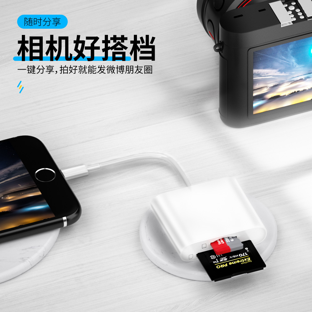 For Apple SD/TF Card Reader Huawei Type-C 2-in-1 Camera OTG Memory Card Converter