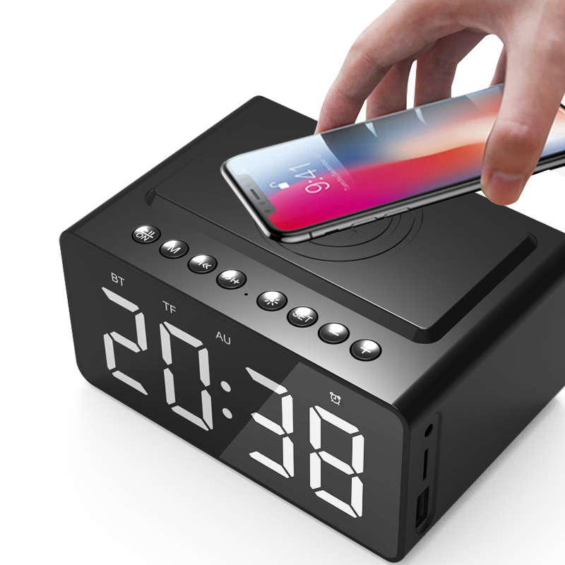 Bluetooth speaker new wireless charging clock LED alarm clock audio new wireless charging Bluetooth speaker