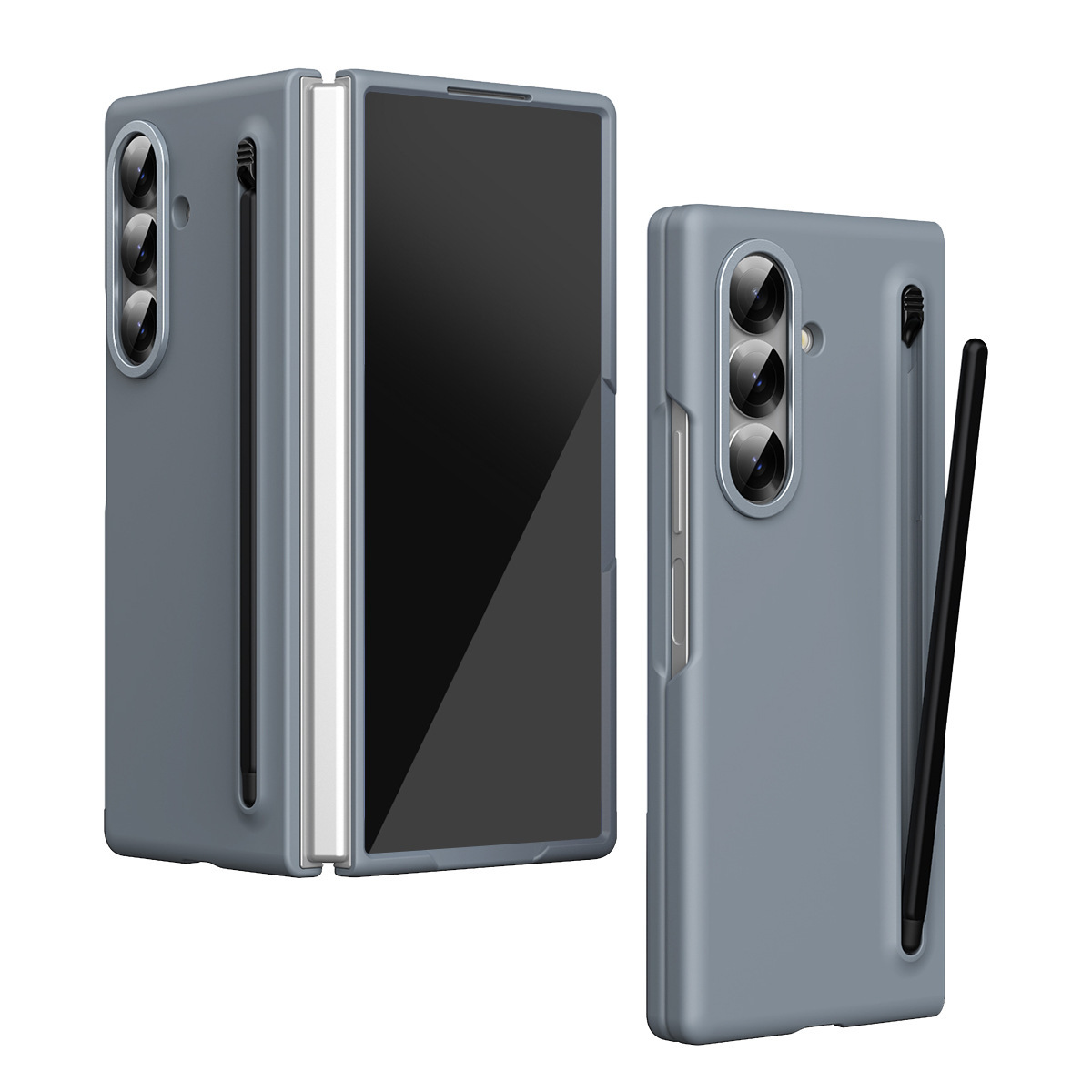 For Samsung Z Fold7 Foldable Screen Phone Case with Pen 6/5 Skin-Feel Case Film Integrated W25 Anti-Drop Protective Case