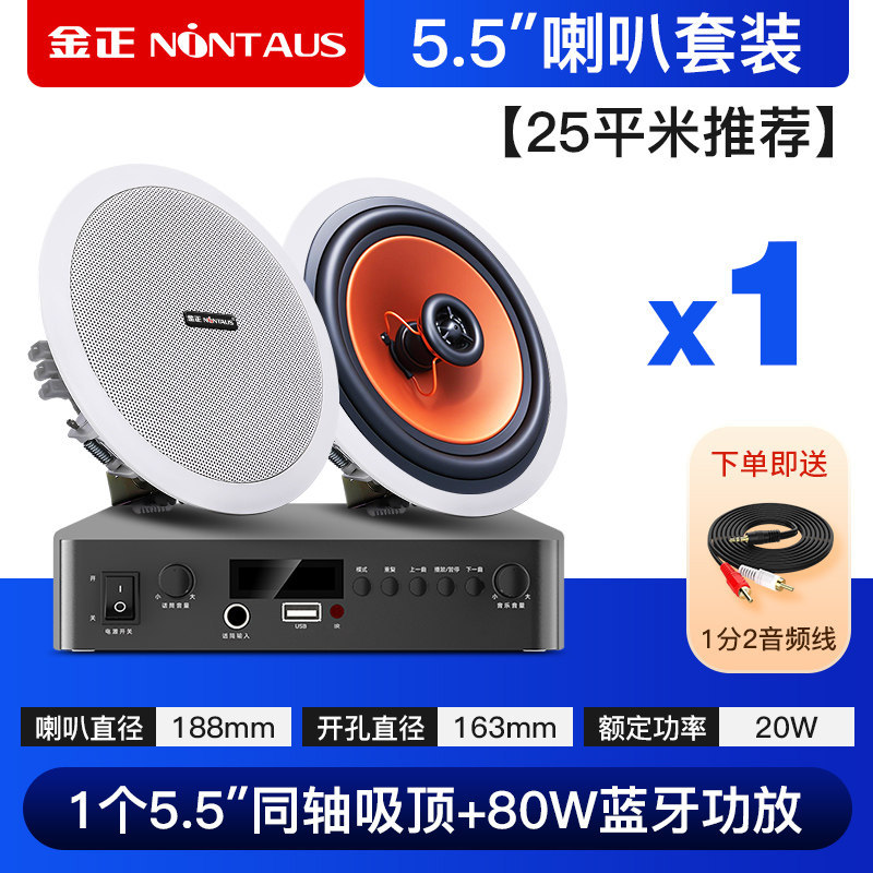 80瓦特惠款功放+5.5寸同轴喇叭 *1