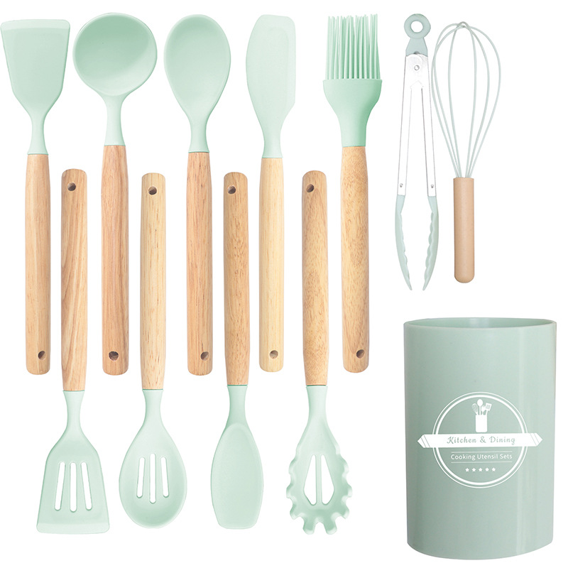 Silicone Kitchenware 12-Piece Set Non-Stick Silicone Spatula Food Grade Silicone Spatula Soup Spoon Set