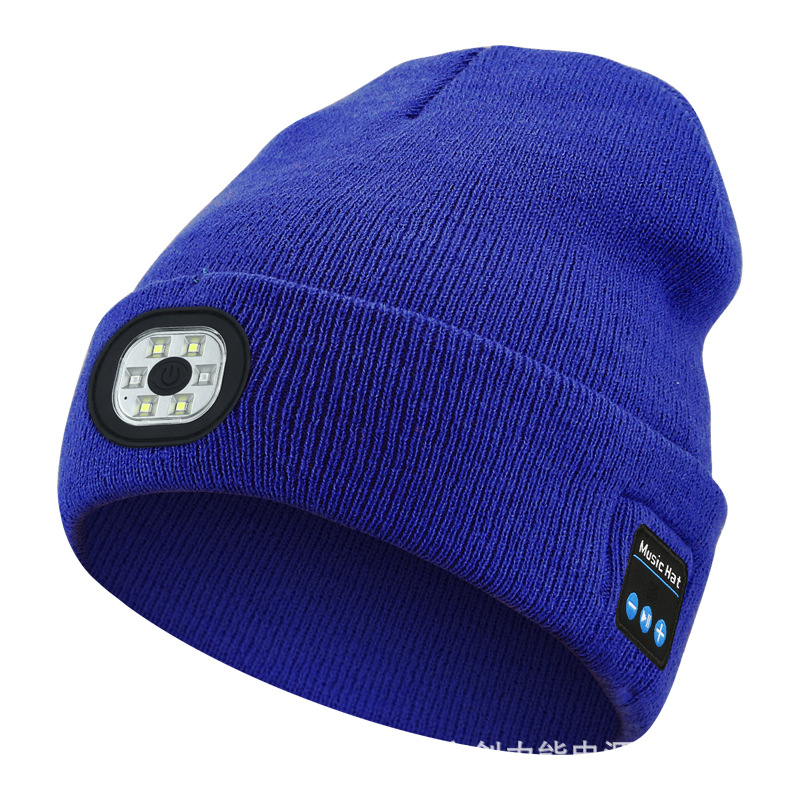 Multifunctional Glowing Bluetooth Music Headphone Lamp Hat Night Running Cycling LED Lighting Knitted Hat