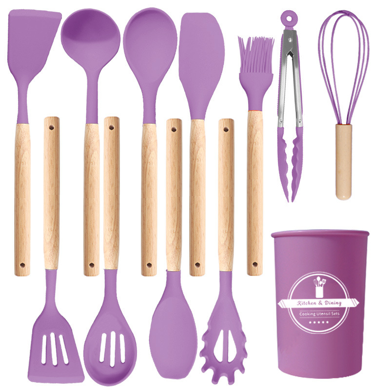Silicone Kitchenware 12-Piece Set Non-Stick Silicone Spatula Food Grade Silicone Spatula Soup Spoon Set