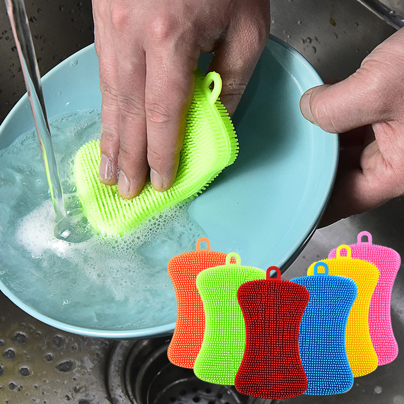 Multi-Color Silicone Dish Brush for Home Use Decontamination Soap Cleaning Brush Durable Kitchen Tool