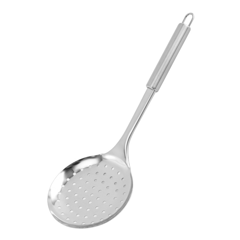 Round handle stainless steel spatula kitchen utensil set kitchen spoon spatula slotted spoon rice spoon meat fork utensil cooking 11-piece set