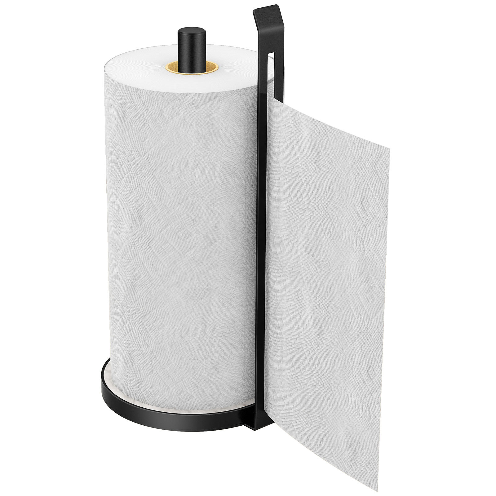 Kitchen paper towel holder marble Nordic stainless steel paper towel holder plastic wrap holder desktop storage rack vertical no-drilling