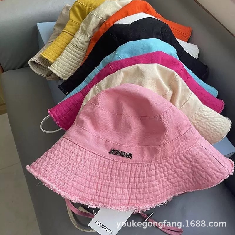 Hat HyunA Fisherman Hat Women Spring Summer Washed Wide Brim Vacation Frayed Denim Sun Protection Hat Outdoor Climbing