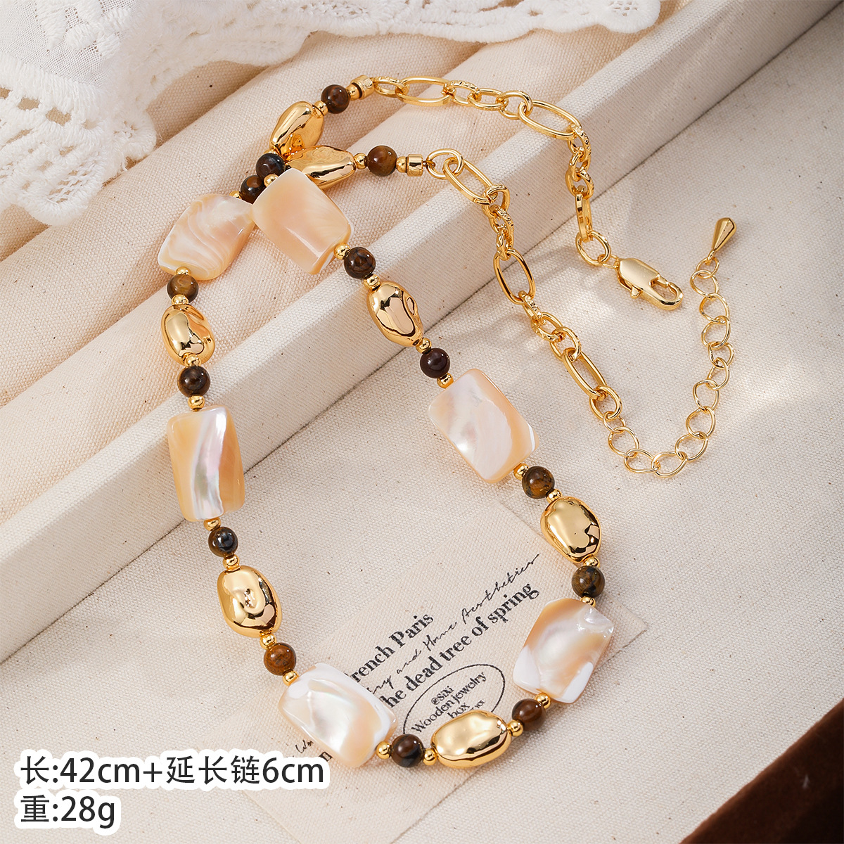 Abalone Shell Necklace Accessories Women Autumn Winter Sweater Chain Necklace Feel Accessories