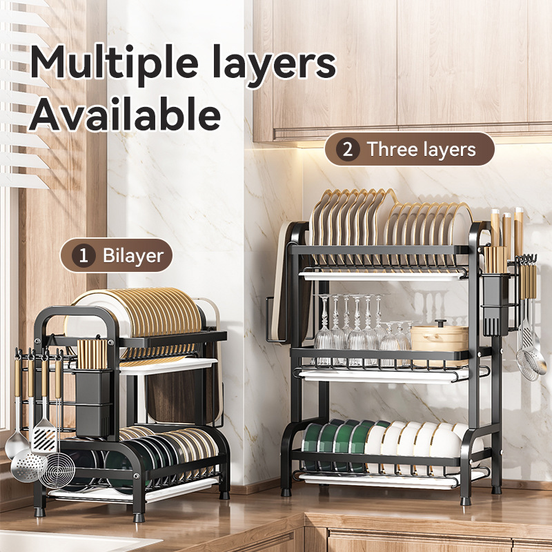 Kitchen draining bowl dish rack storage rack bowl plate household bowl rack countertop cutting board integrated storage rack