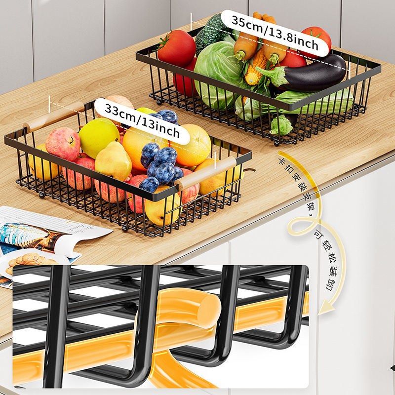 Kitchen storage rack living room table snack fruit storage bathroom storage basket multi-layer removable fruit basket