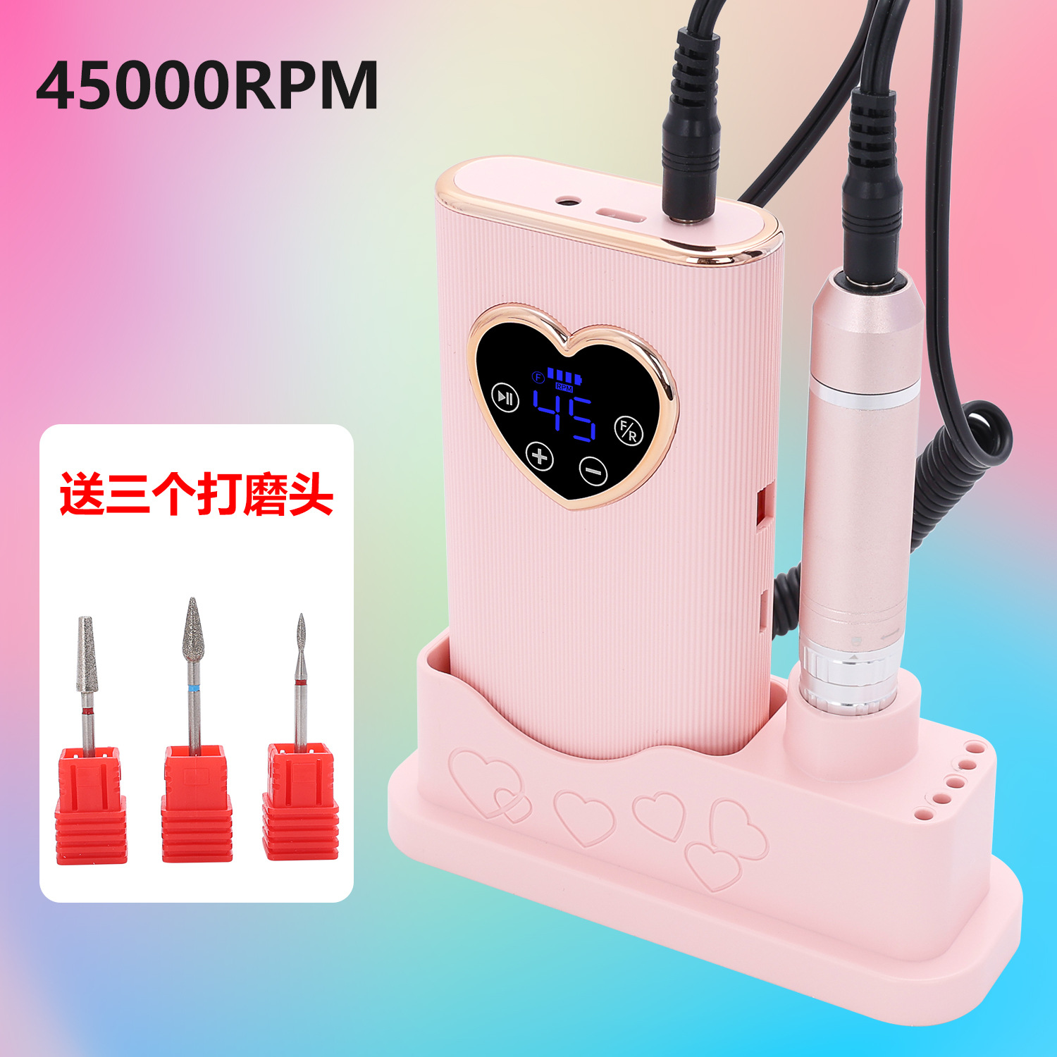 New Coreless Motor Nail Drill 45000 RPM Rechargeable Professional Nail File for Nail Salon