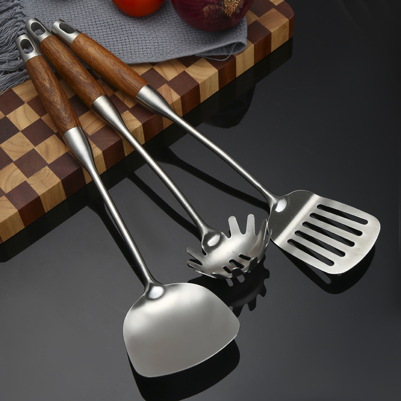 304 rosewood stainless steel spatula spoon kitchen frying spatula household frying spatula slotted spatula