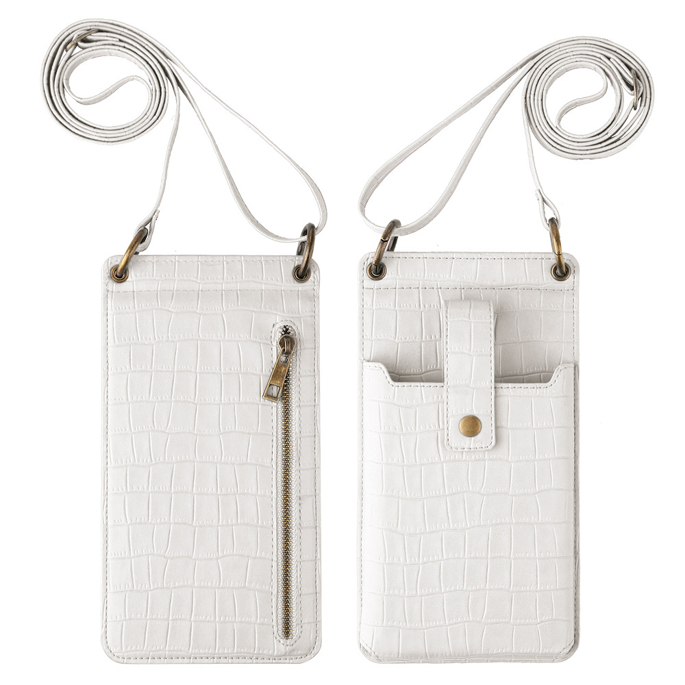 New multifunctional crossbody small bag for women, mini single shoulder crocodile texture coin purse