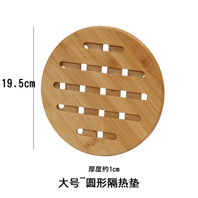 Bamboo heat-insulating placemat, table pot mat, wooden non-slip hollow round thickened cup coaster, tea cup mat