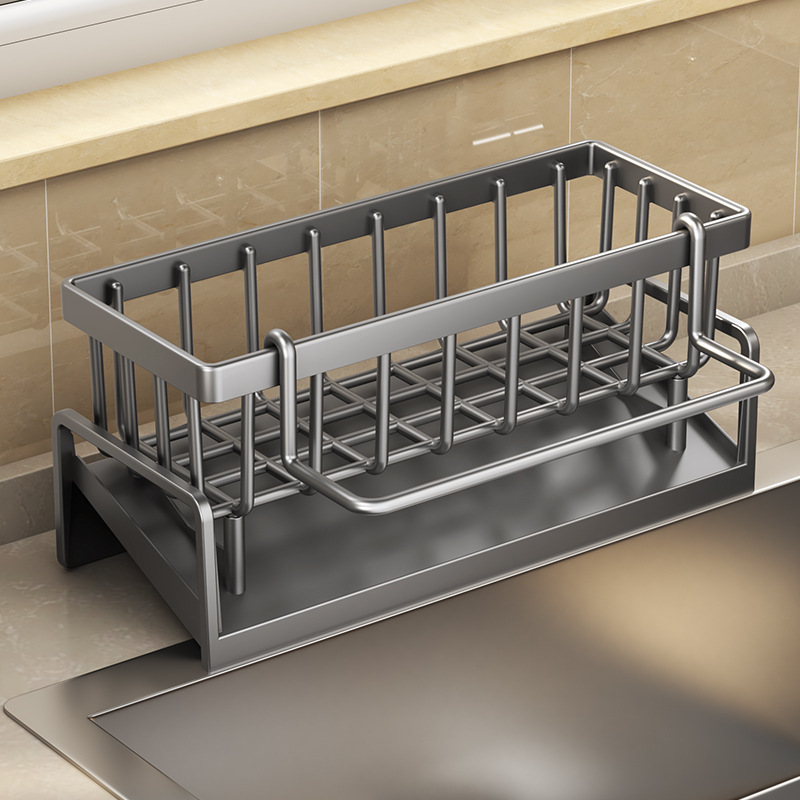 Kitchen Drain Rack Sponge Rack Home Sink Cloth Rack Countertop Cloth Sponge Drain Rack Shelf Storage