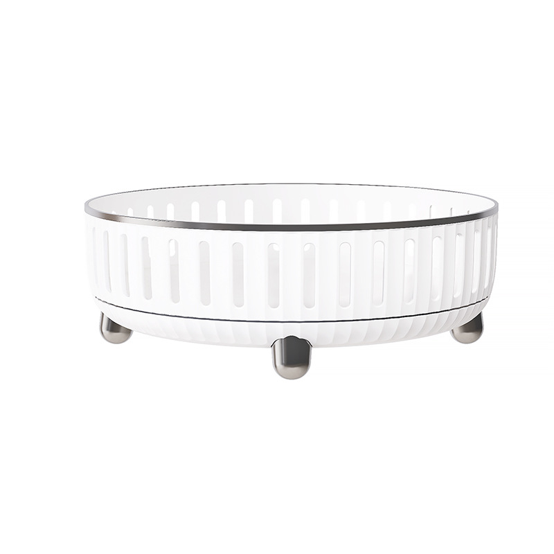 New multifunctional kitchen storage rack cream style household skincare cosmetics rotating storage tray