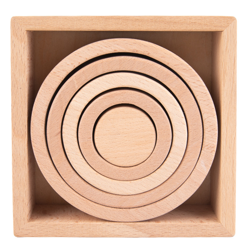 Children's Early Education Educational Beech Large Rainbow Building Blocks Color Shape Cognition Versatile Assembly Wooden Toy