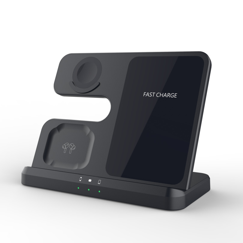 Three-in-one wireless charger multi-function stand 15W fast charging for Samsung phones watches earphones