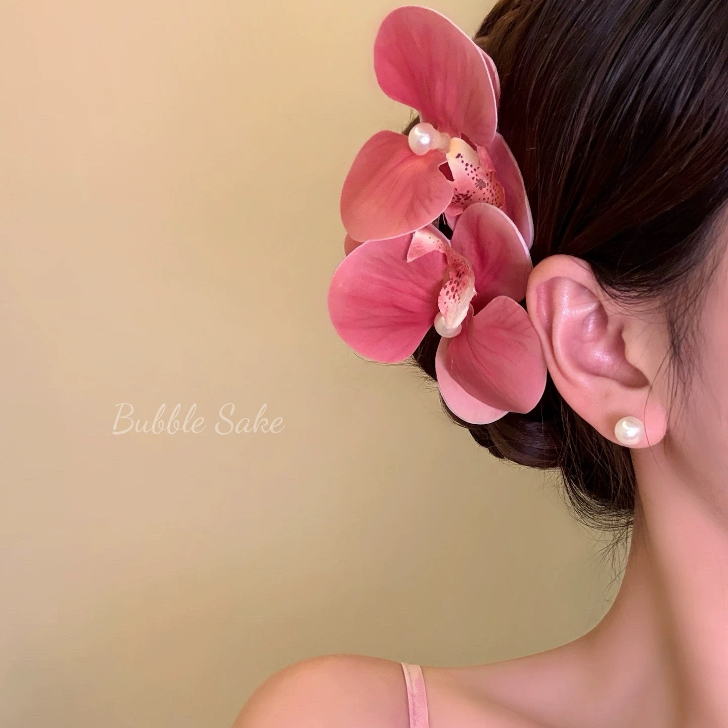Super fairy faux flower tassel hair clip for women vacation style accessory Hanfu cheongsam side clip bun hair accessory