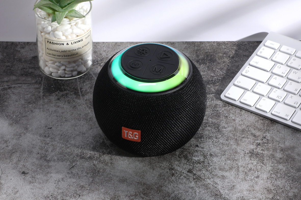 TG683 Bluetooth Speaker Round Colorful Light Card Slot U Disk Portable Large Horn Mini Subwoofer Sphere Speaker
