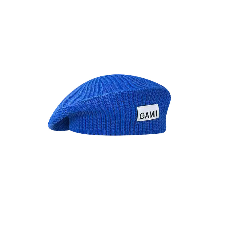 Knitted wool autumn and winter beret women painter patch hat large brim wind commuting