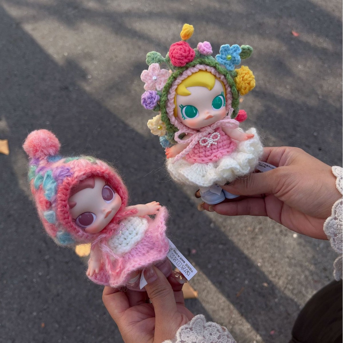 babymolly Active Winter Guide Doll Clothes Handmade Crochet Skirt Hairpin Set Clothes Handmade Doll Clothes bjd