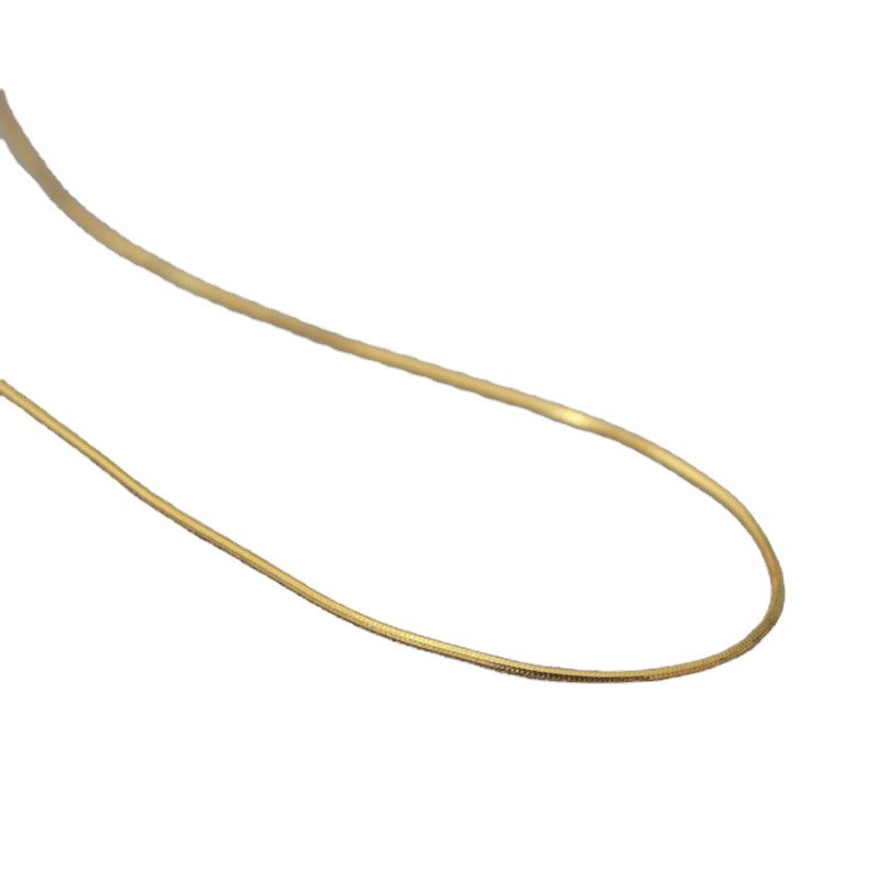 Eight-faceted ultra-fine minimalist shimmering gold wire short snake chain锁骨链 neck chain necklace