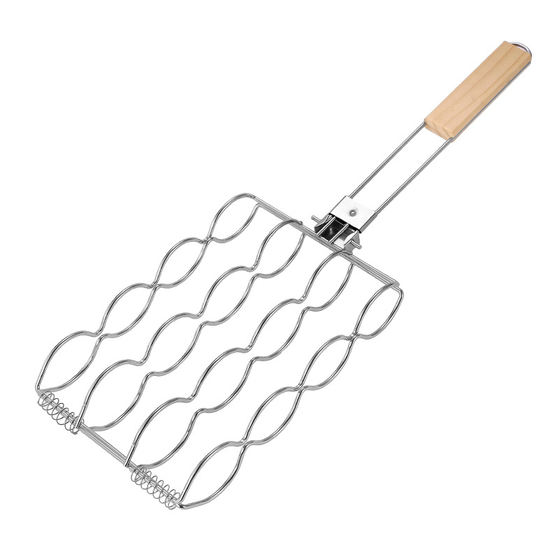 Grilled corn rack, foldable outdoor BBQ corn net clip, multifunctional grill net, portable grilled corn clip