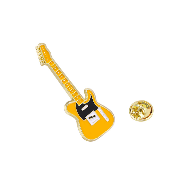 New Electric Guitar Brooch Musical Instrument Violin Pin Student Gift Cartoon Badge Clothing Accessory