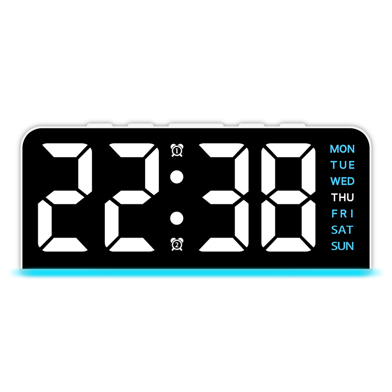 Innovative LED Large Digital Word Clock Atmosphere Light Date Desk Clock Multifunctional Digital Alarm Clock GH8033