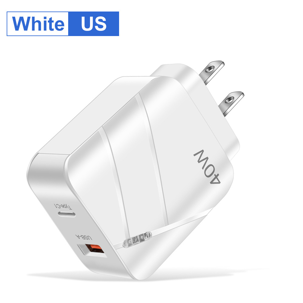 40W PD+QC3.0 Fast Charging Phone Charger Compatible with iPhone 14 Fast Charging PD Charger Travel Charger