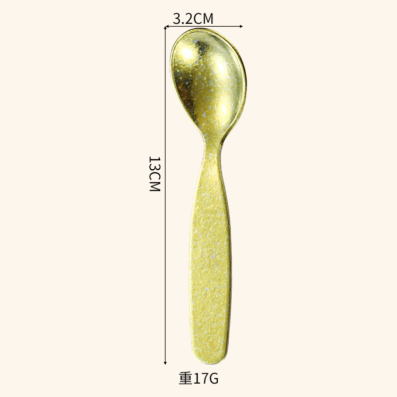 Children's spoon fork pure titanium storage feeding spoon household cute baby cutlery set soup spoon pure titanium small spoon