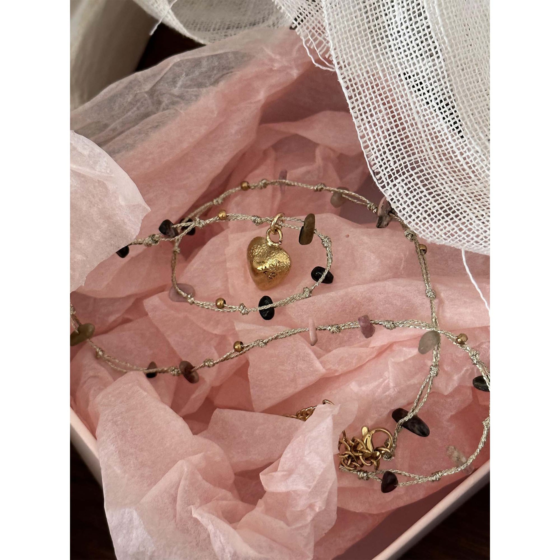 301 South France Handcraft Workshop Hand String Beaded Necklace 24 Early Autumn Heart Shape Necklace Women y6-11