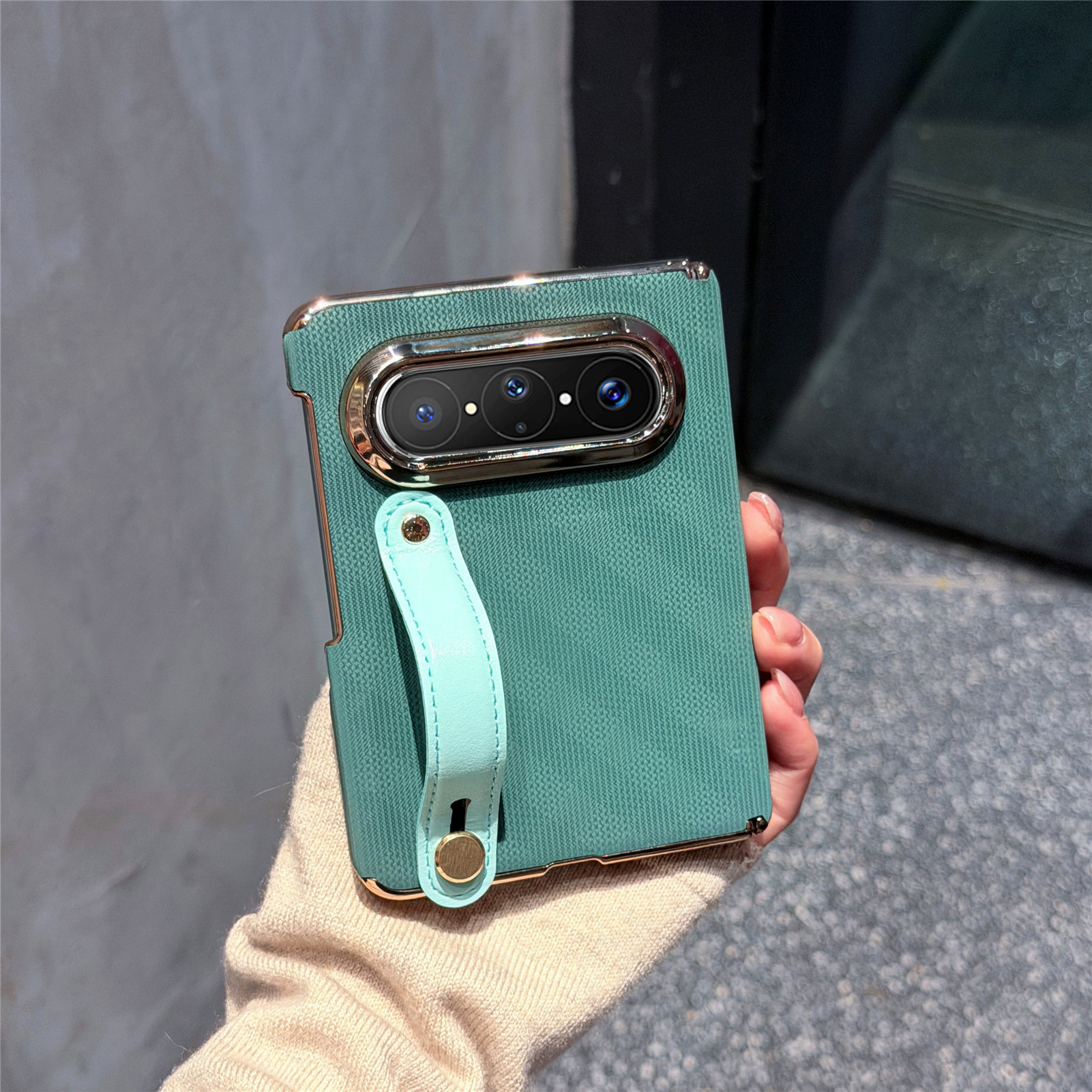 puraxmax phone case for Huawei handheld wrist strap folding screen protective case magnetic dual-axis hinge shell