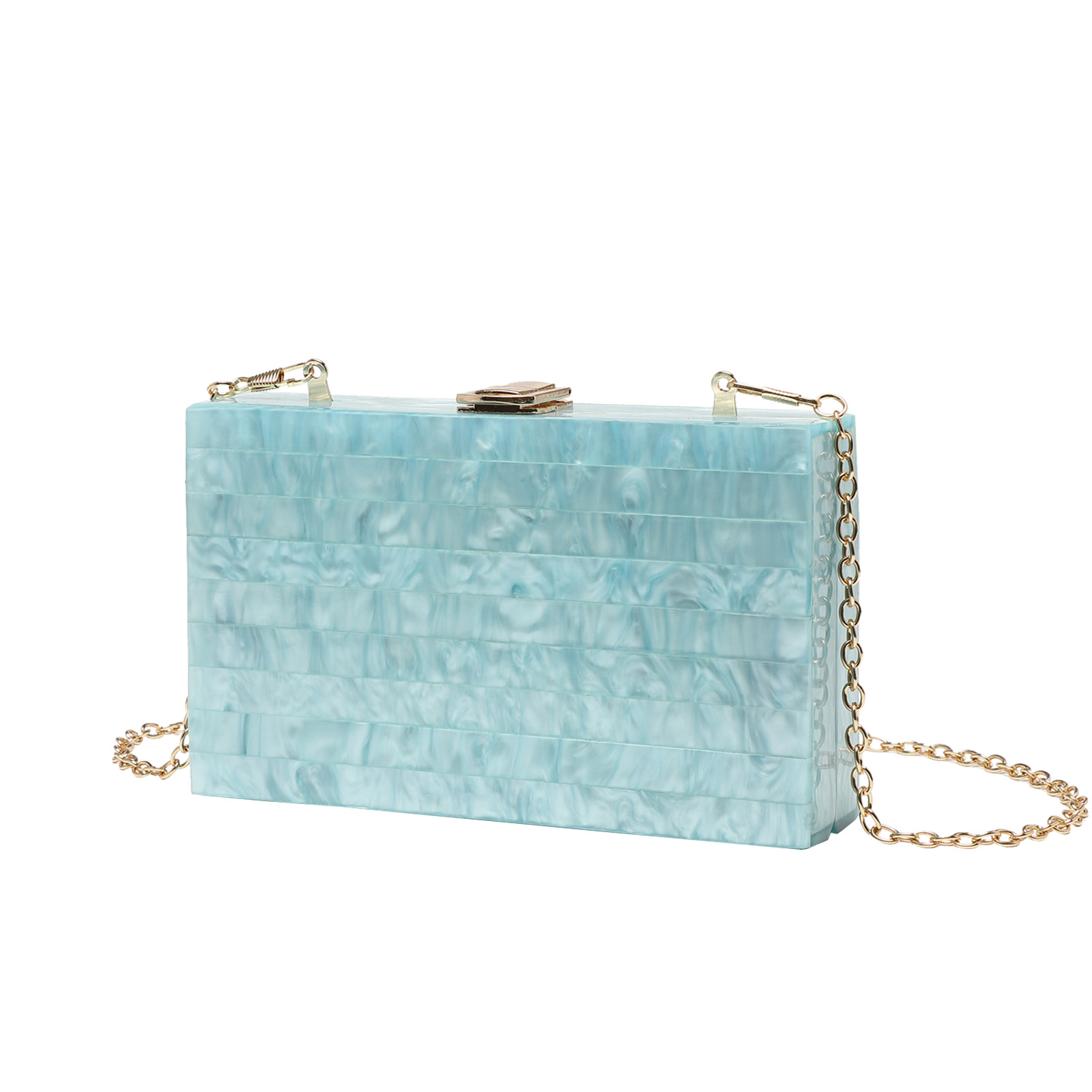2023 New Evening Bag Striped Stitching Pearlescent Acrylic Clutch Bag Crossbody Exclusive